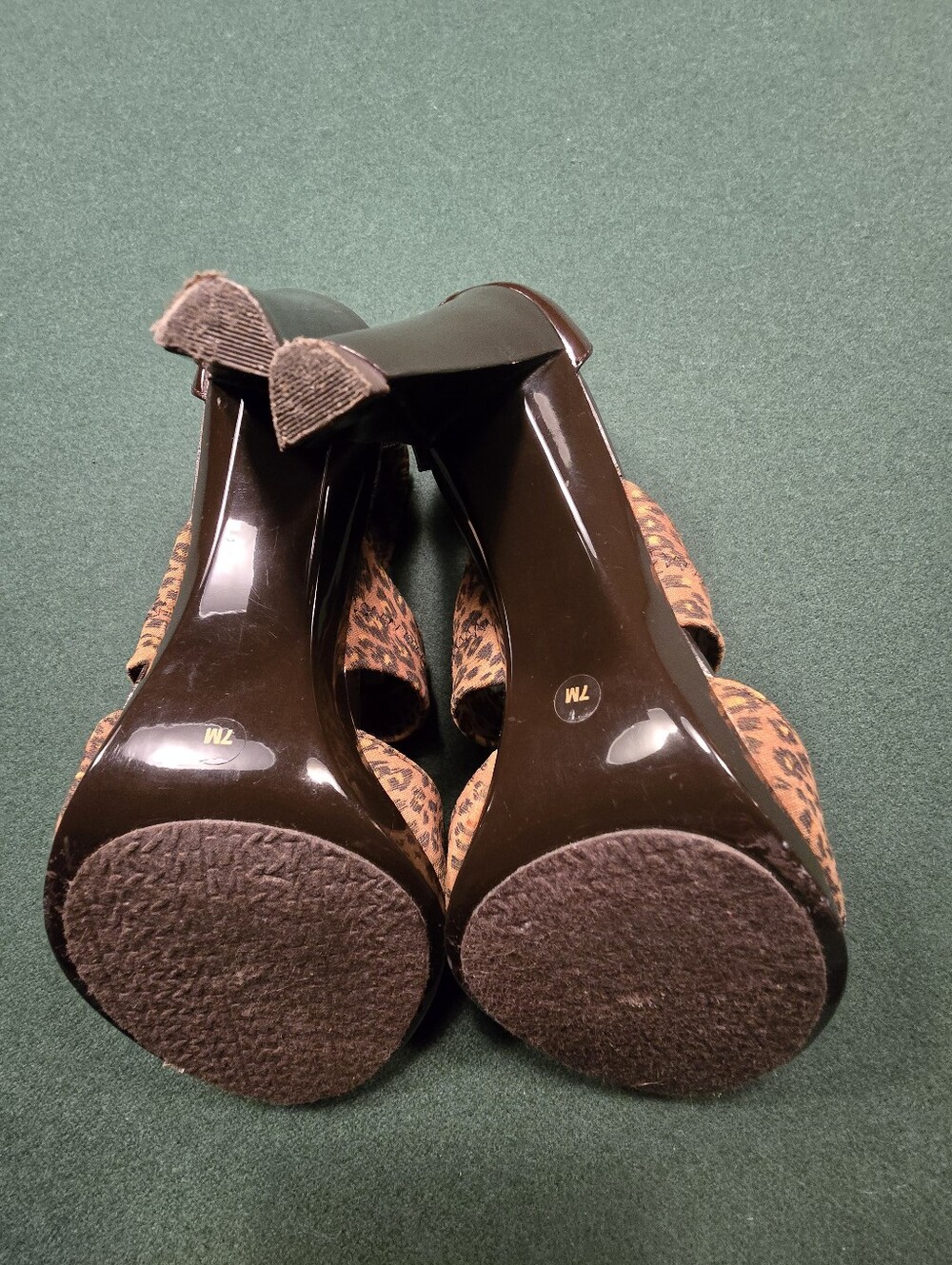 MICHAEL Michael Kors Burgundy Leopard-Print T-Strap Slingback Heels - Picture 3 of 3